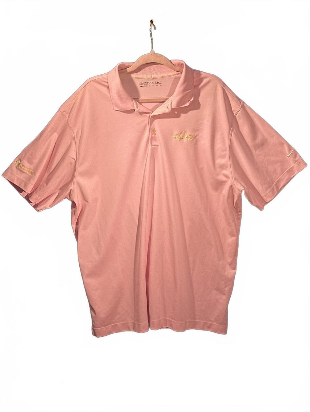 Men's XXL Pink & Gold Nike Golf Polo Barefoot Resort
